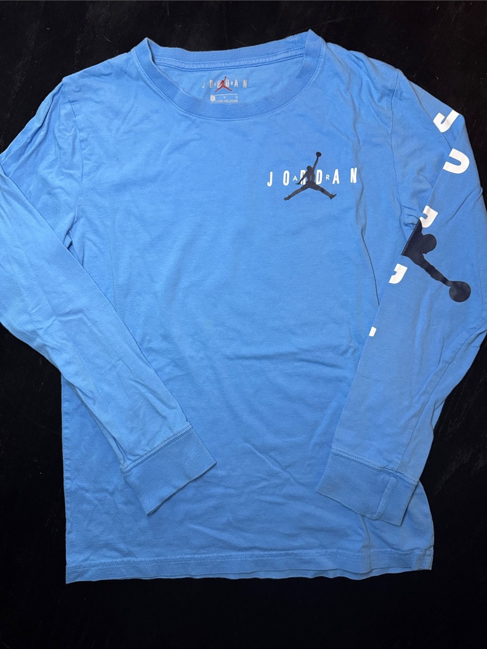 Jordan Light Blue Long-Sleeve Tee with Black Jumpman